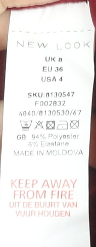 New Look Women's Red Short Sleeve Belted Jumpsuit Size 8