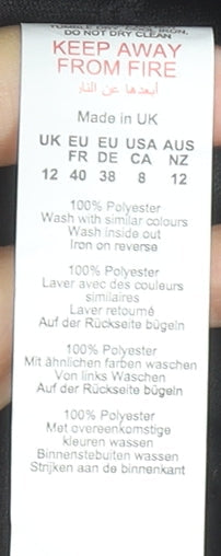 Pretty Little Thing Women's Black Faux Leather Straight Trousers Size 12