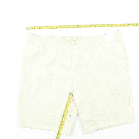 Marks and Spencer Men’s Beige 3XL Sweat Shorts with Drawstring Waist