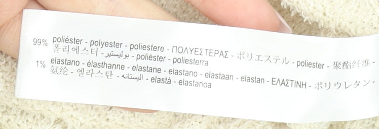 Bershka Women Beige High Rise Biker Shorts Size 8 Polyester Blend