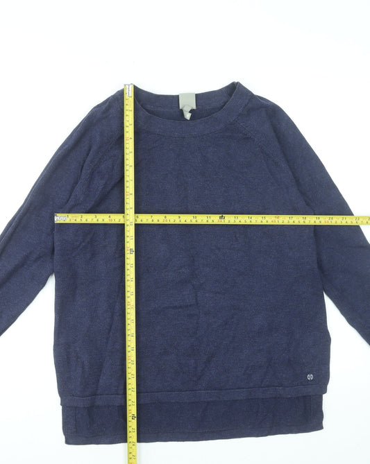 Bench Women Blue M Crew Neck Pullover Jumper Long Sleeve Knit