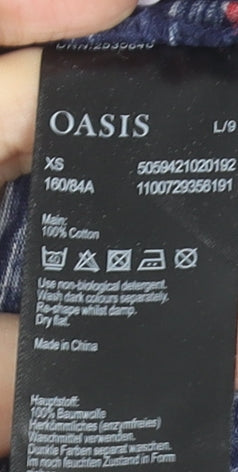 Womens UK Size XS Oasis Blue Basic T-Shirt