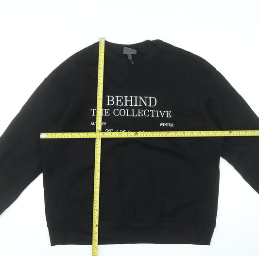 Mens UK Size M H&M Black Pullover Sweatshirt