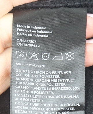 Mens UK Size M H&M Black Pullover Sweatshirt