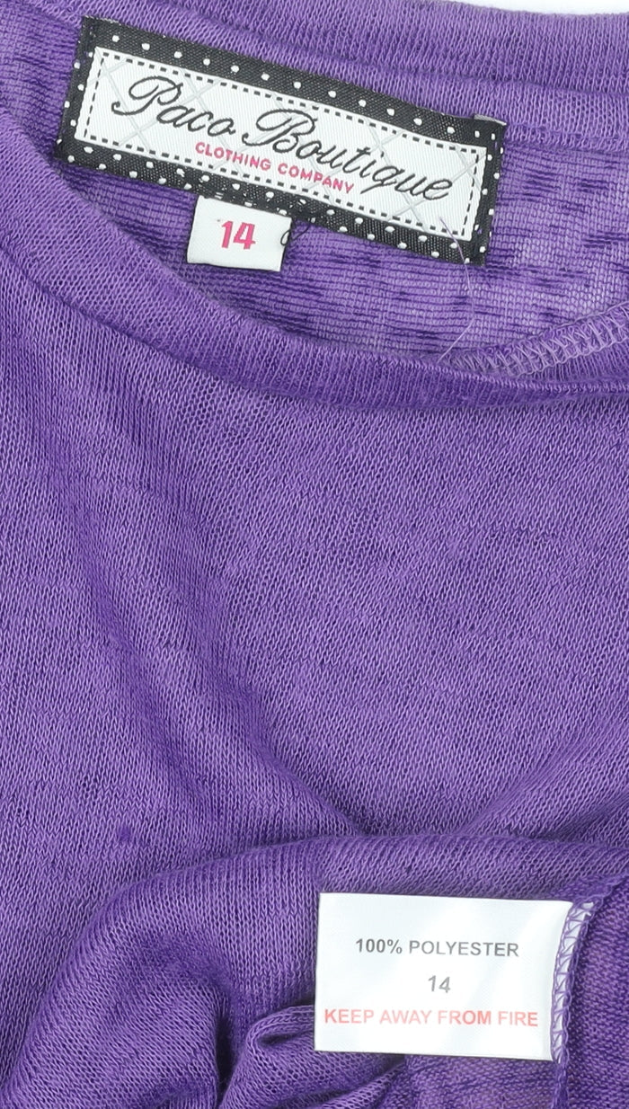 Womens UK Size 14 Paco Boutique Purple Pullover Jumper