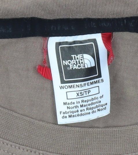 Womens UK Size XS The North Face Brown Basic T-Shirt