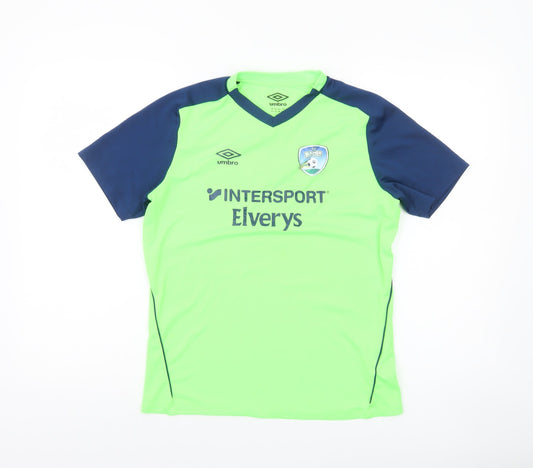 Boys UK Size 13-14 Years Umbro Green Jersey T-Shirt