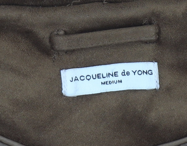 Jacqueline de Yong Women’s Brown Suede Look Open Jacket Size M