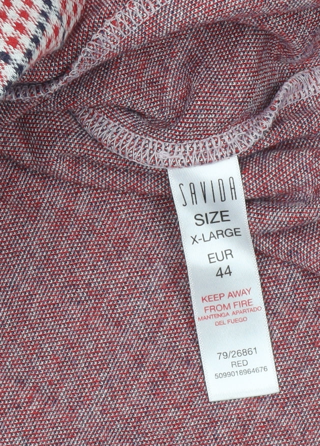 Womens UK Size 16 Savida Red Tunic Blouse