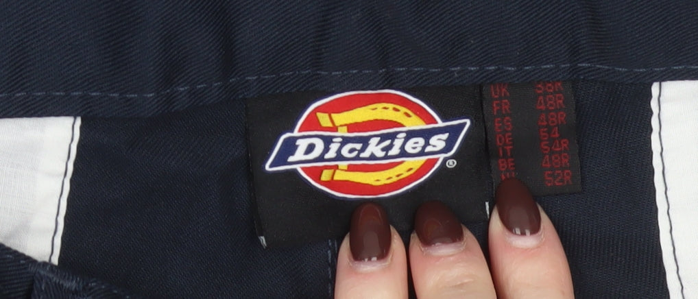 Dickies Men's Navy Cargo Workwear Trousers Size 36R Polyester Cotton