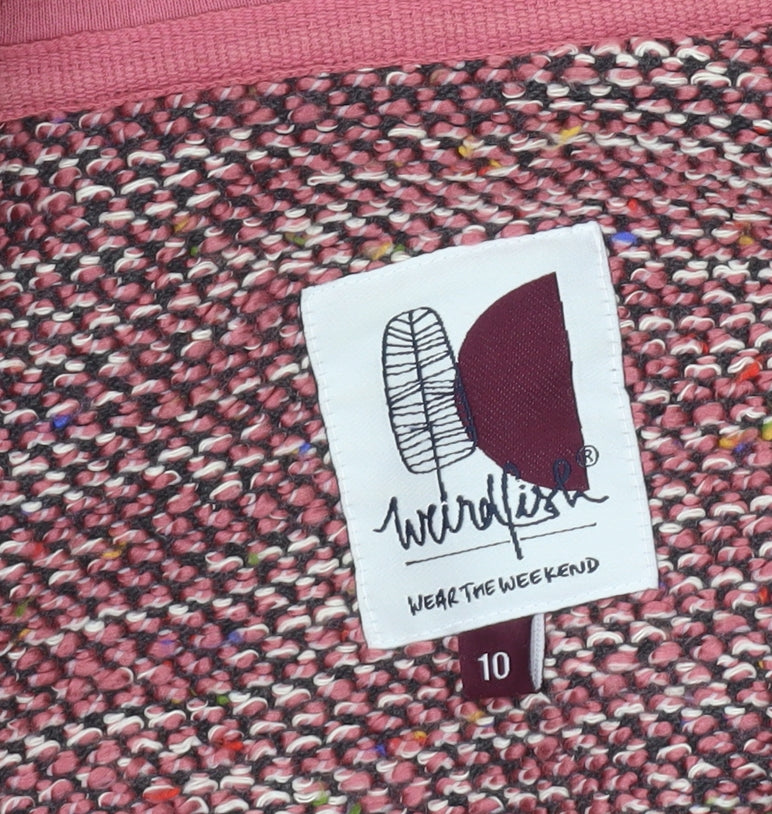 Womens UK Size 10 Weird Fish Pink Full Zip Hoodie