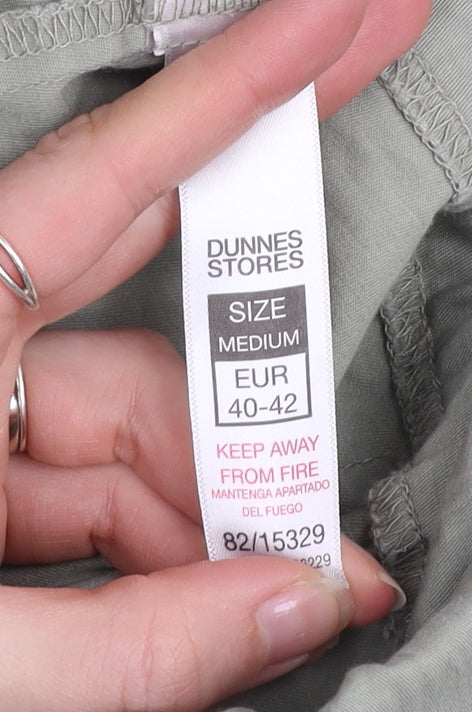 Dunnes Stores Men's Green Cargo Trousers Size M Elastic Waist Lightweight