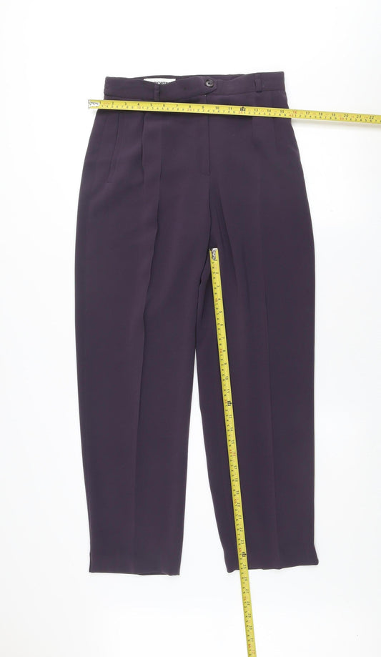 Gerry Weber Womens Purple Pleated Straight Leg Trousers Size 12