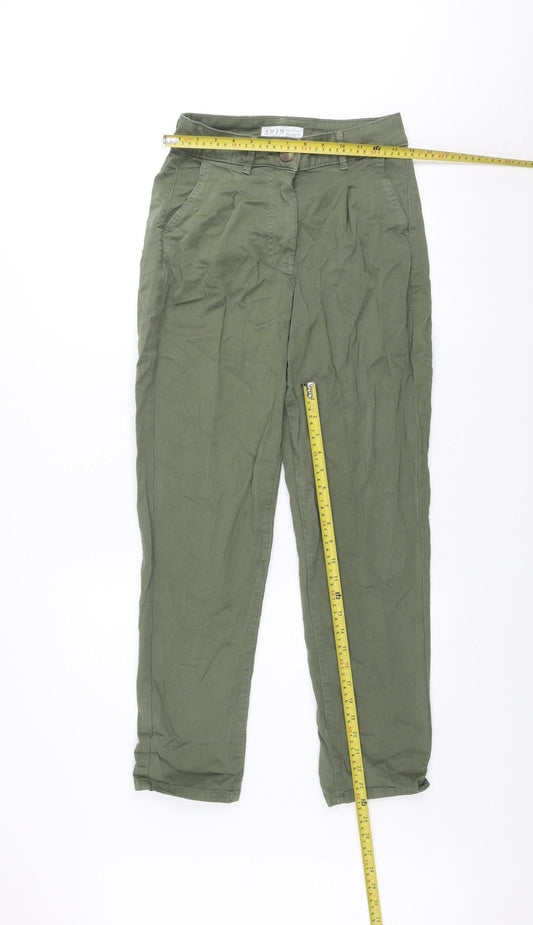 Primark Women’s Green Cotton Chino Trousers Size 6 Regular