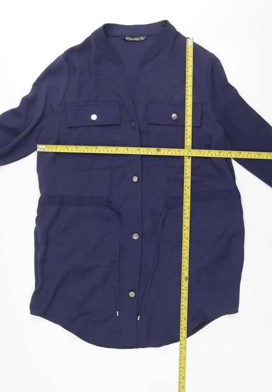 Dunnes Women Blue Shirt Dress S Lightweight Long Sleeve