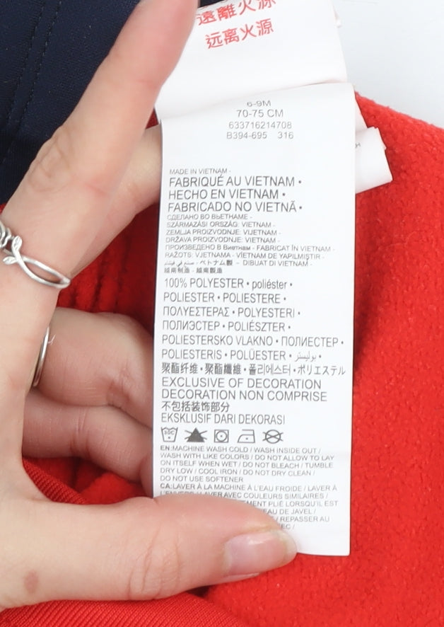Additional view of Nike unisex baby red & navy hooded full zip dri-fit track jacket 6-9 months