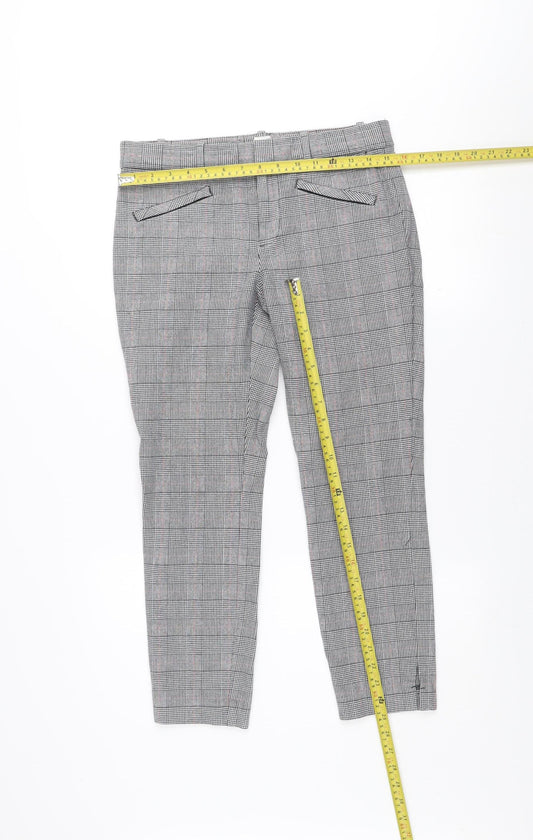 GAP Women's Grey Check Skinny Ankle Trousers Size 12