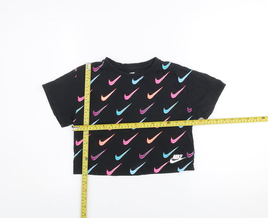 Girls UK Size 6-7 Years Nike Black Cropped T-Shirt