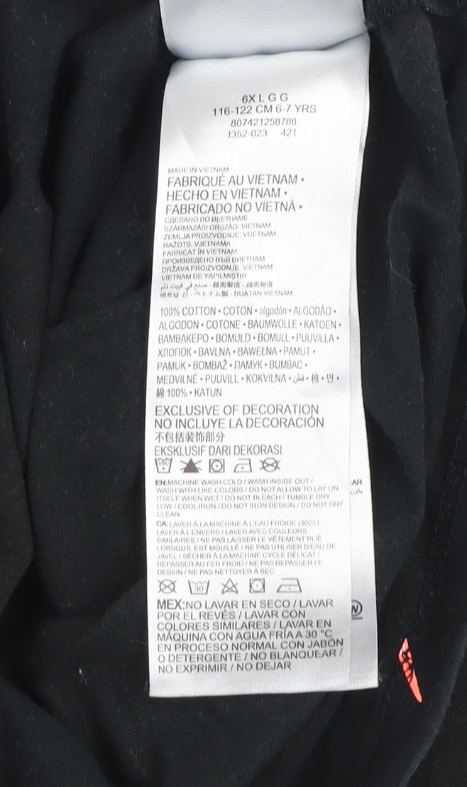 Girls UK Size 6-7 Years Nike Black Cropped T-Shirt