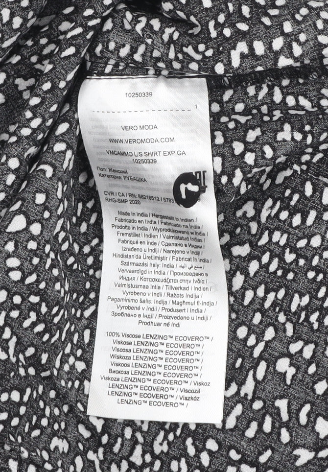 Womens UK Size 12 VERO MODA Black Basic Button-Up