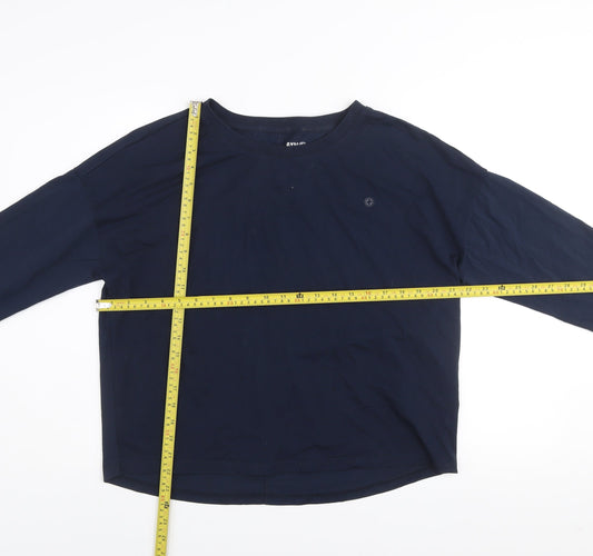 Gym+Coffee Men's Blue Long Sleeve Activewear T-Shirt Size M