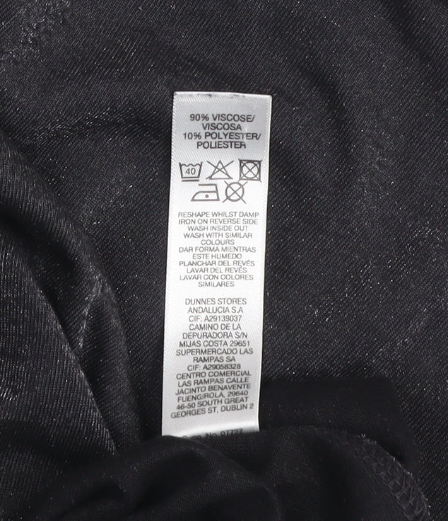 Dunnes Women’s Black Short Sleeve Basic T-Shirt Size 12 Viscose Blend