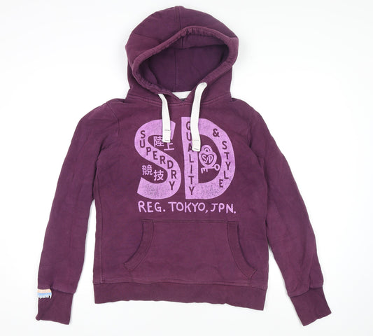 Womens UK Size L Superdry Purple Pullover Jumper