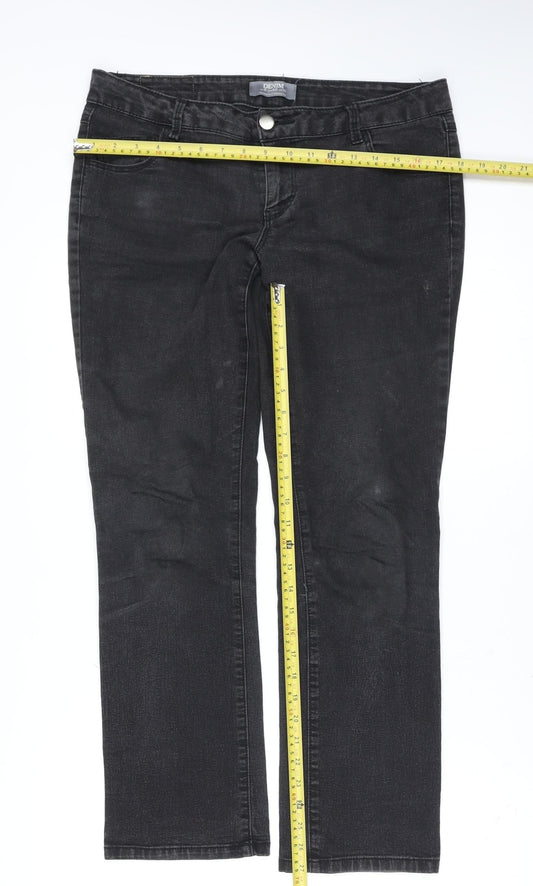 Dorothy Perkins Women’s Black Denim Straight Jeans Size 12