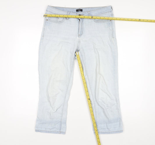 F&F Womens Light Blue Straight Stretch Denim Jeans UK 10