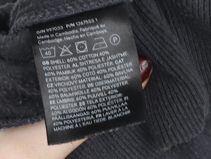 H&M Women's Black Cotton Blend Pullover Sweatshirt XS