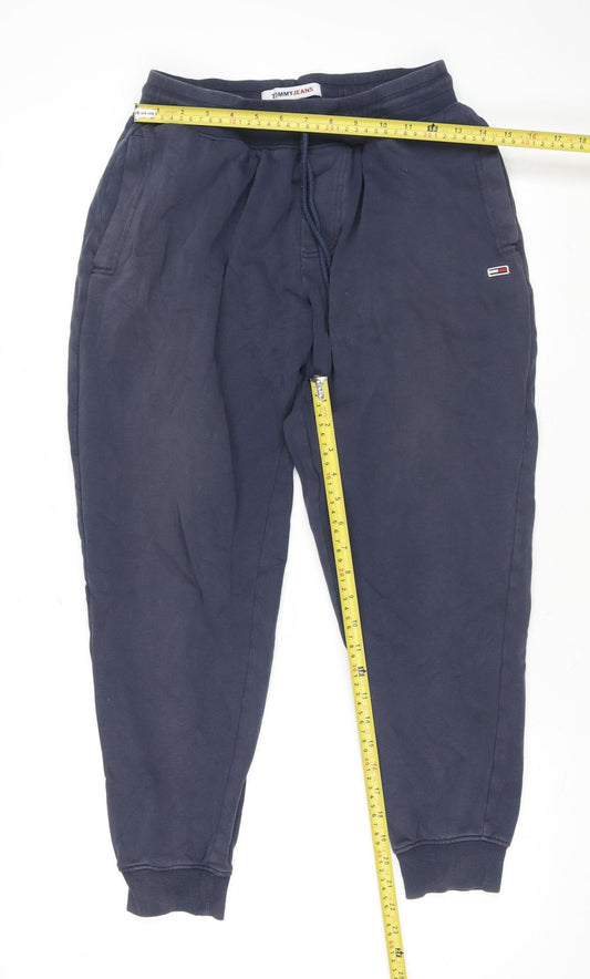 Tommy Jeans Men's Blue Jogger Sweatpants Size M Drawstring Waist