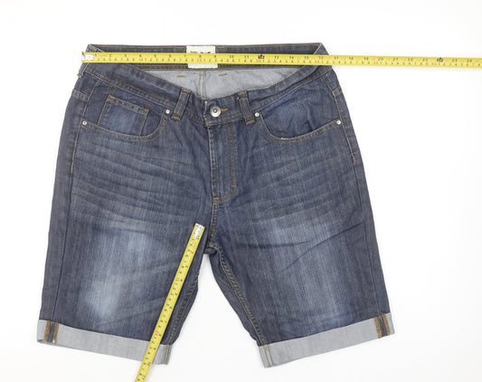 Cedar Wood State Men's Blue Denim Chino Shorts W34 Regular Fit