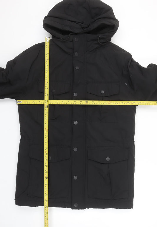 Mens UK Size XS H&M Black Parka Coat