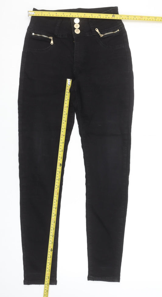 Unisex Adultss UK Size 10 Marc Angelo Slim Fit Skinny Black Jeans