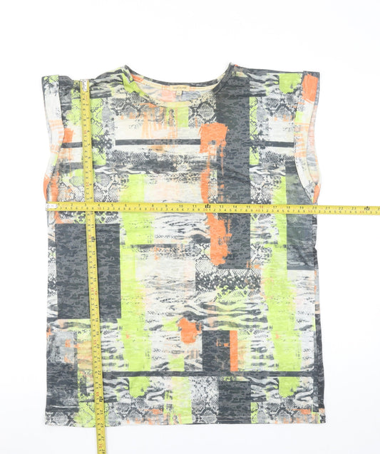 River Island Womens Multicoloured Abstract Sleeveless T-Shirt UK 12