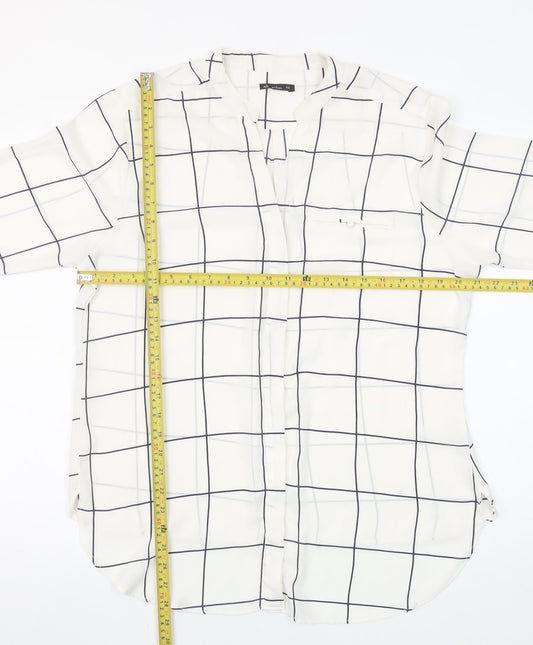 Womens UK Size 18 alk urban White Basic Button-Up