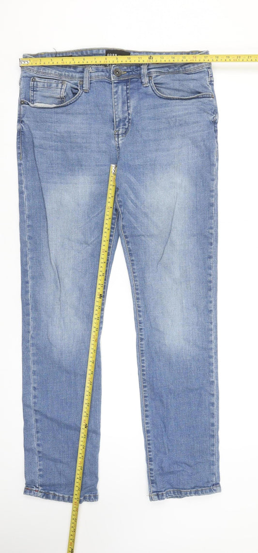 Mens UK Size L BORN Regular Fit Straight Blue Jeans