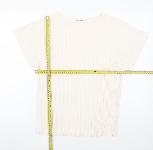 Womens UK Size XS Gallery Ivory Basic Blouse