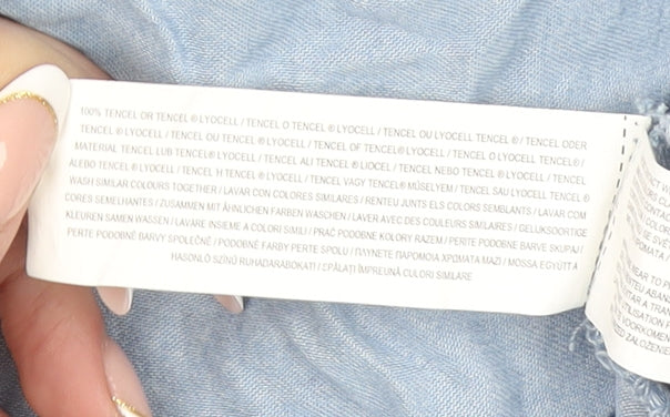 Primark Women Blue Lyocell Midi Slip Dress Size 12 Summer Casual