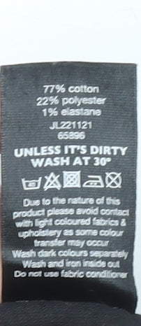 F&F Women Black Size 10R Slim Trousers Cotton Blend Stretch