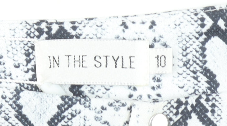 In The Style Womens Black Snake Print Stretch Mini Skirt Size 10