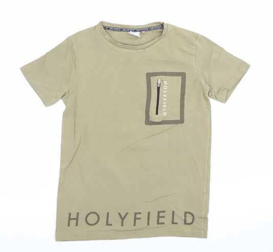 Boys UK Size S Holyfield Beige Basic T-Shirt