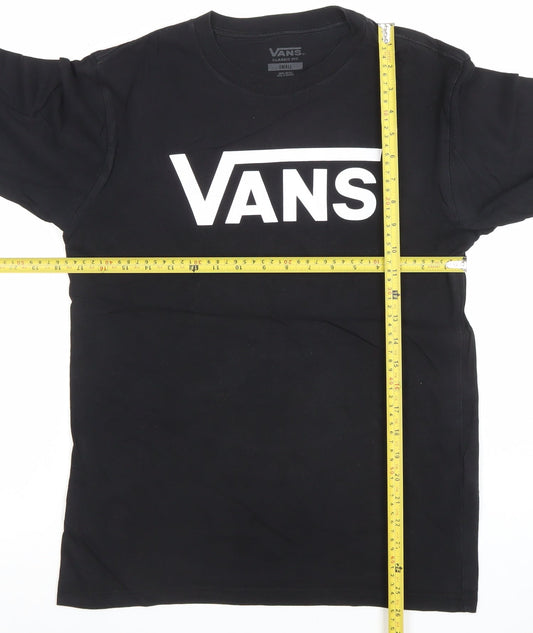 Vans Men's Black Classic Fit Long Sleeve Crew Neck T-Shirt Small