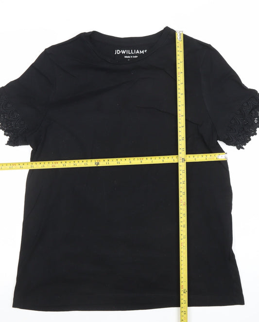 Womens UK Size 14 JD Williams Black Basic T-Shirt