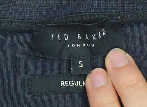 Ted Baker Men's Blue Regular Fit Crew Neck Cotton T-Shirt Size L