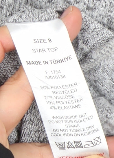 Womens UK Size 8 Mauvette Grey Pullover Jumper