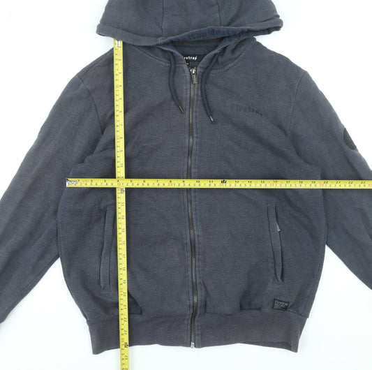 Mens UK Size M Firetrap Blue Full Zip Hoodie