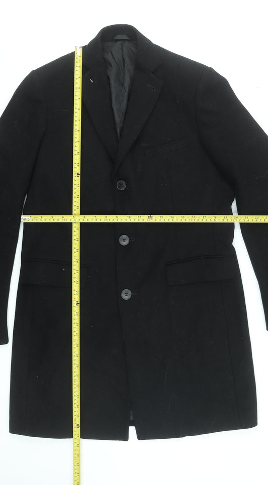 Mens UK Size 42 Remus Uomo Black Overcoat
