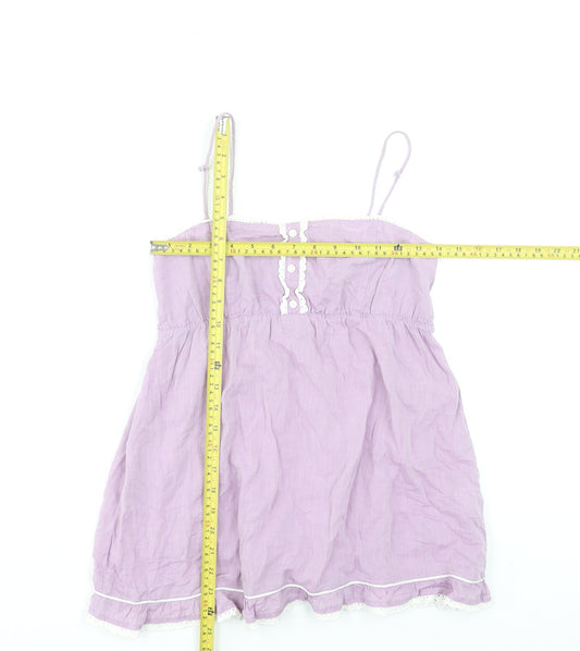 Bershka Women's Purple 100% Cotton Camisole Tank Top Size L