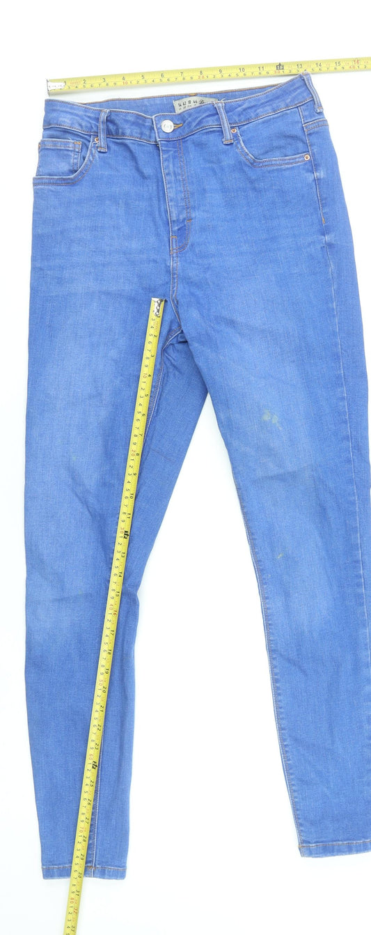 Denim Co. Women's Blue Skinny Jeans Size 14 Regular Fit Stretch Denim